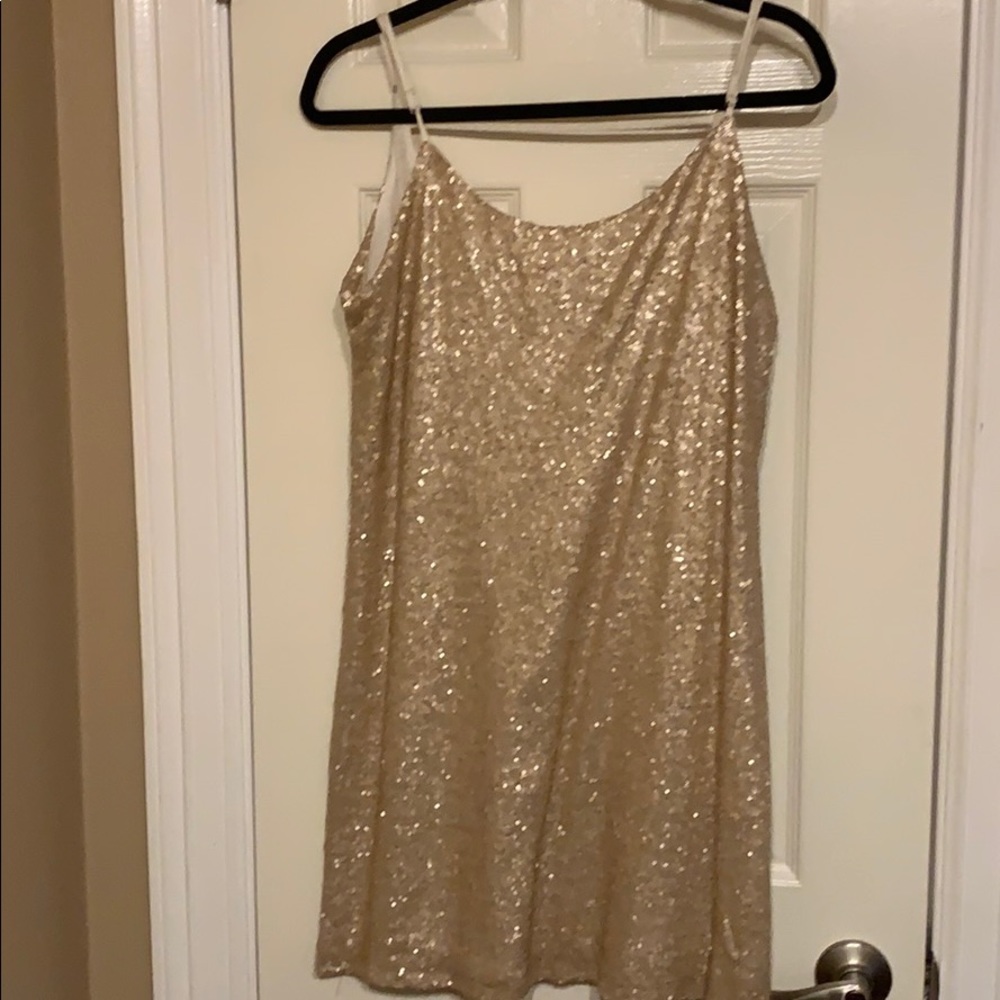 champagne sequined dress